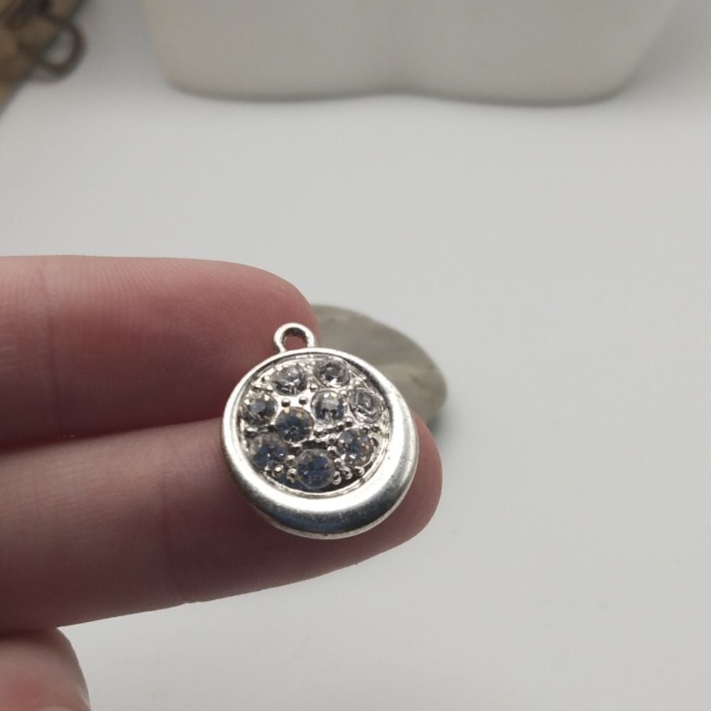 Sterling silver diamonique necklace pendant charm wow‎ sparkle!